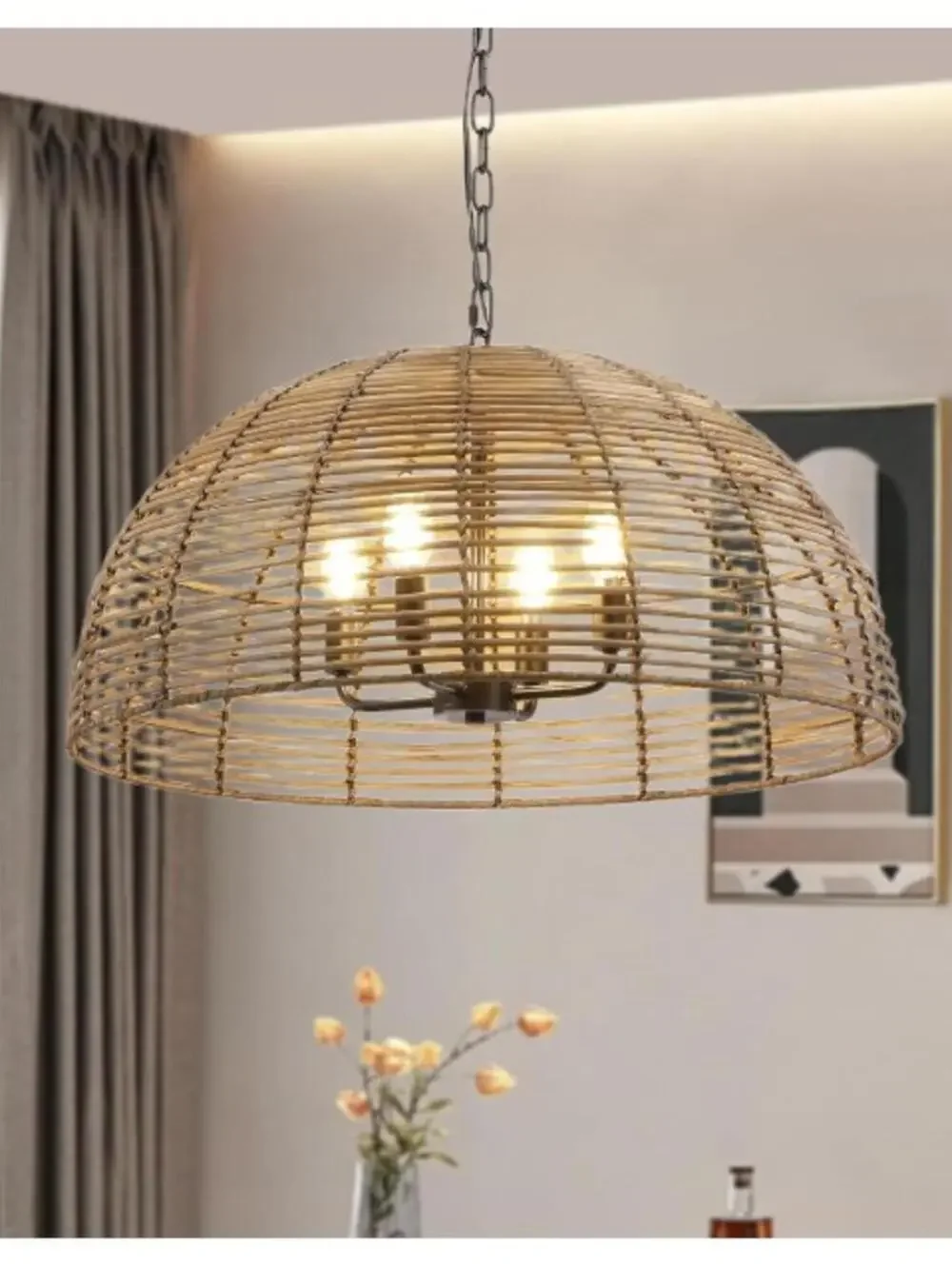 BRAND NEW: OCIOC Rattan Pendant Lighting, 23.6